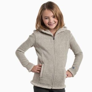 Kuhl girls apres hoody fleece Sherpa sweatshirt zip natural M medium 7 8 10
